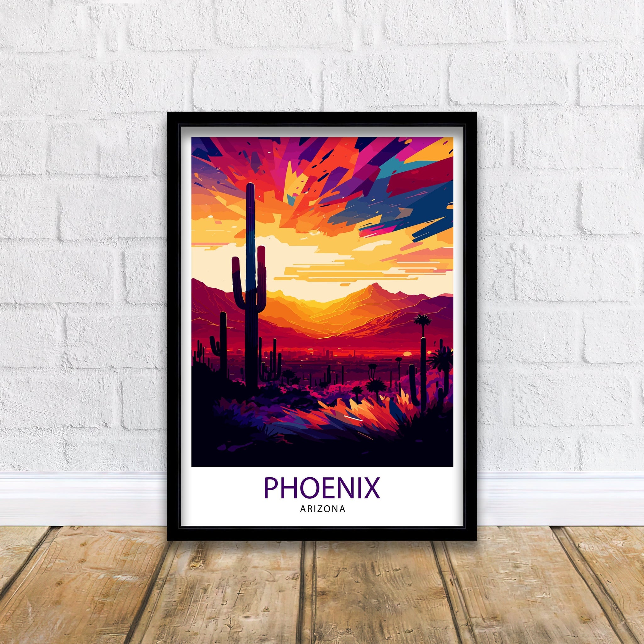 Phoenix Arizona Art Print | Colorful Desert Illustration