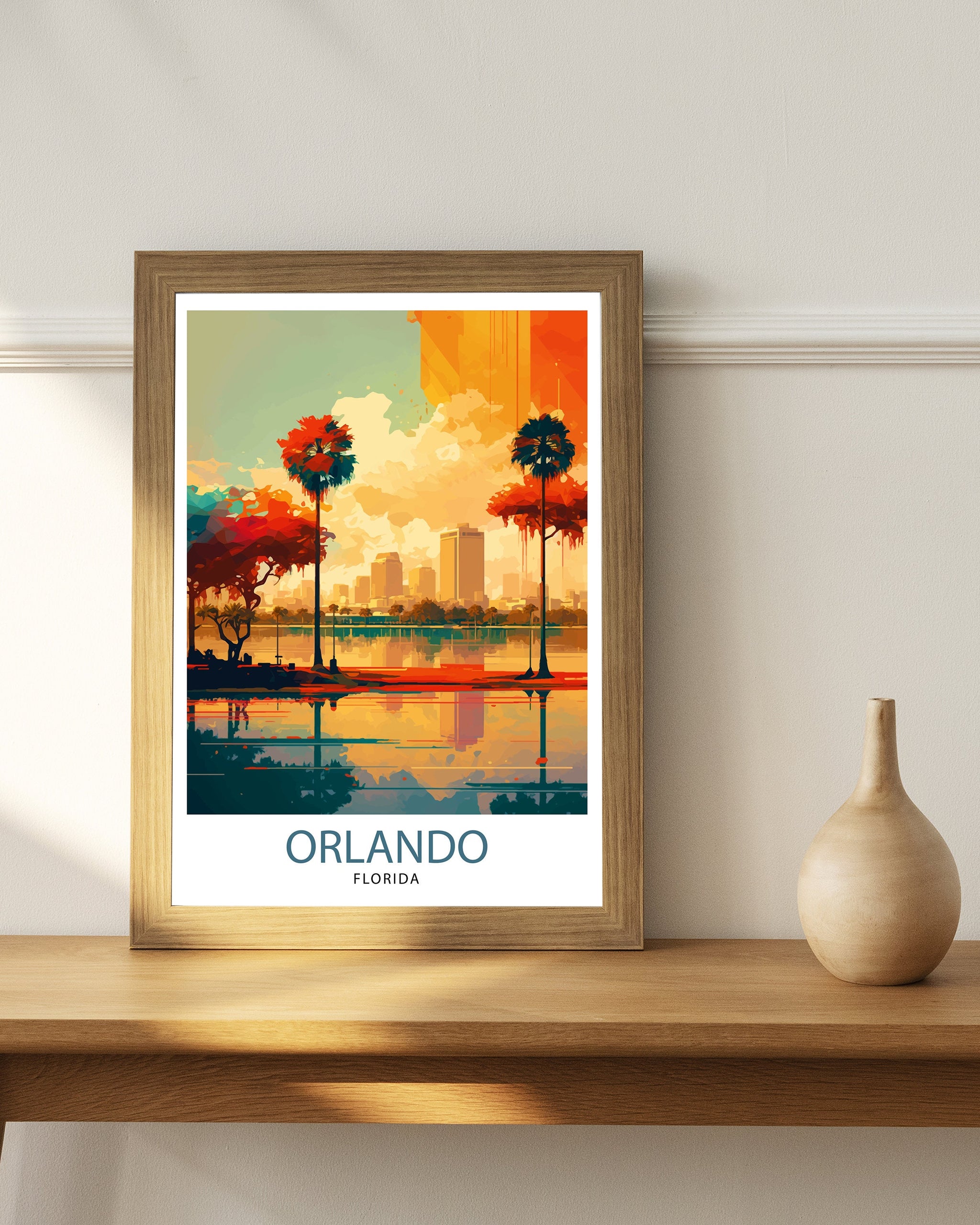 Orlando Travel Print| Orlando Wall Art Orlando Home Decor Orlando Illustration Orlando Florida Poster Orlando Gift