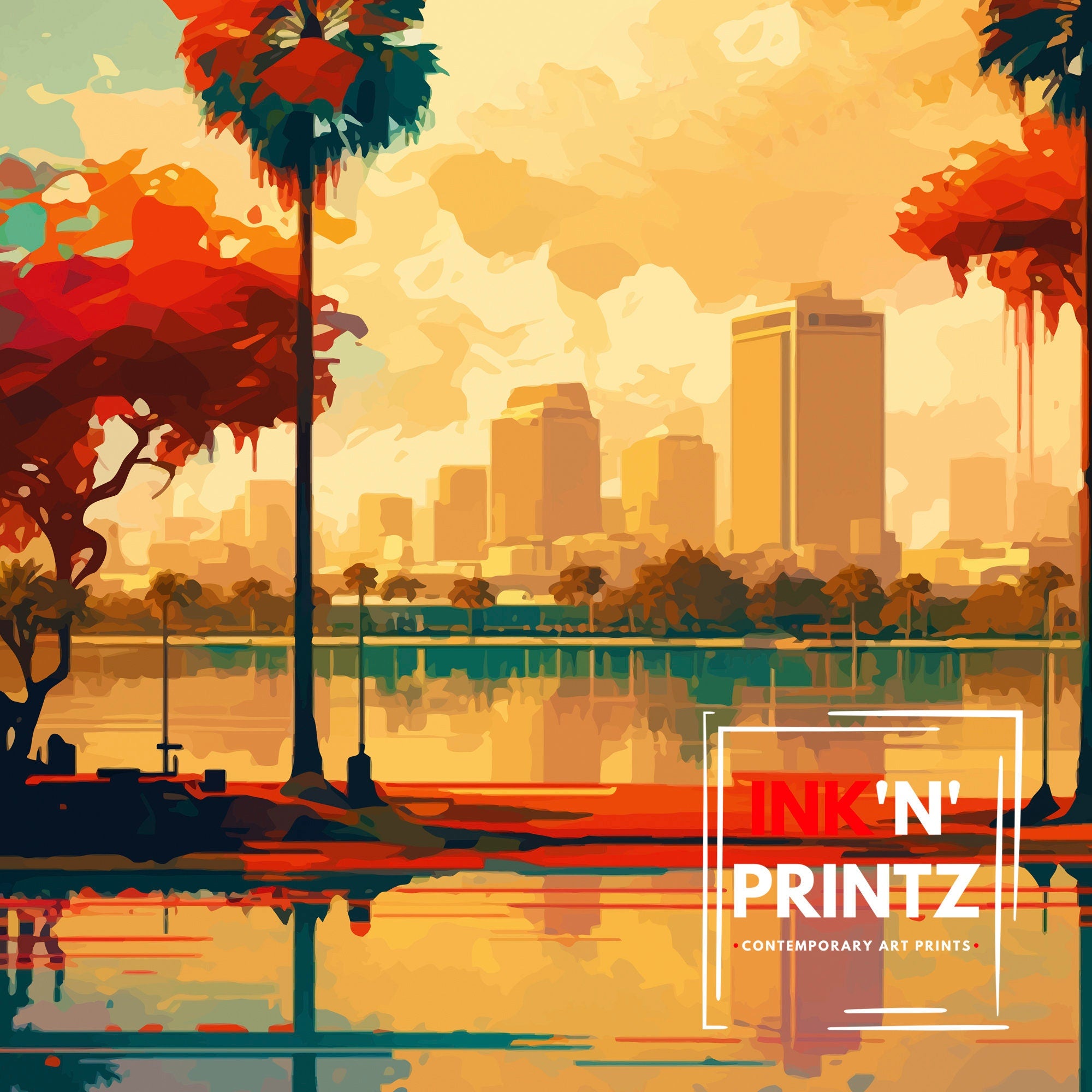 Orlando Travel Print| Orlando Wall Art Orlando Home Decor Orlando Illustration Orlando Florida Poster Orlando Gift