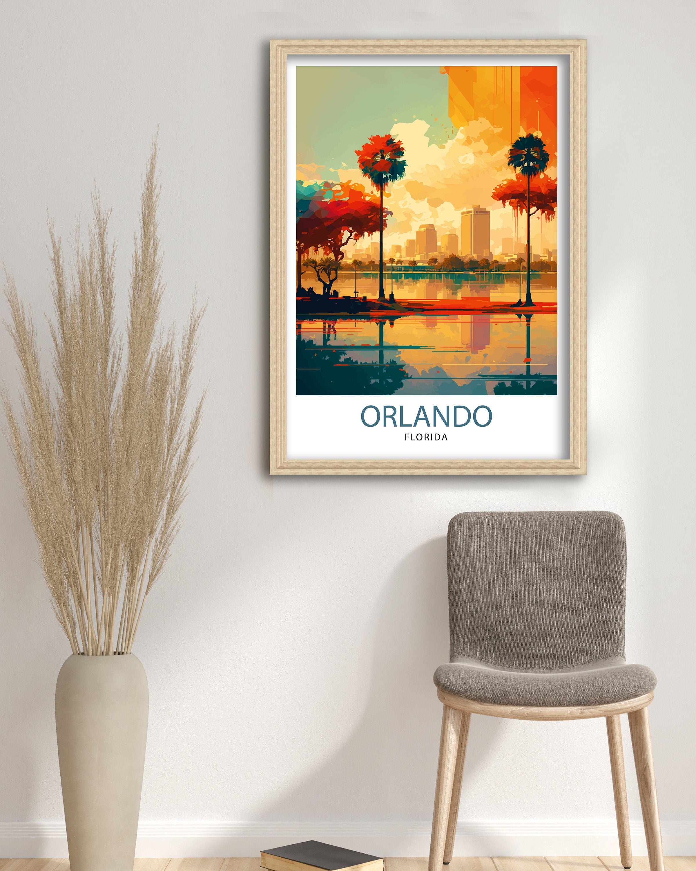 Orlando Travel Print| Orlando Wall Art Orlando Home Decor Orlando Illustration Orlando Florida Poster Orlando Gift