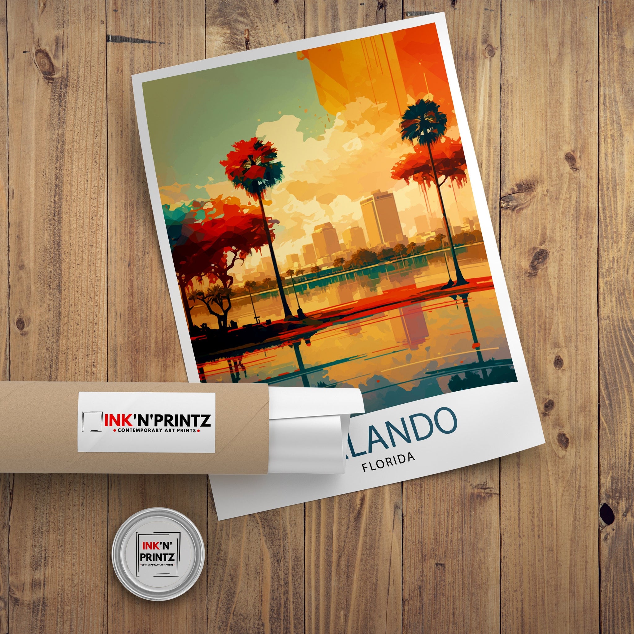 Orlando Travel Print| Orlando Wall Art Orlando Home Decor Orlando Illustration Orlando Florida Poster Orlando Gift
