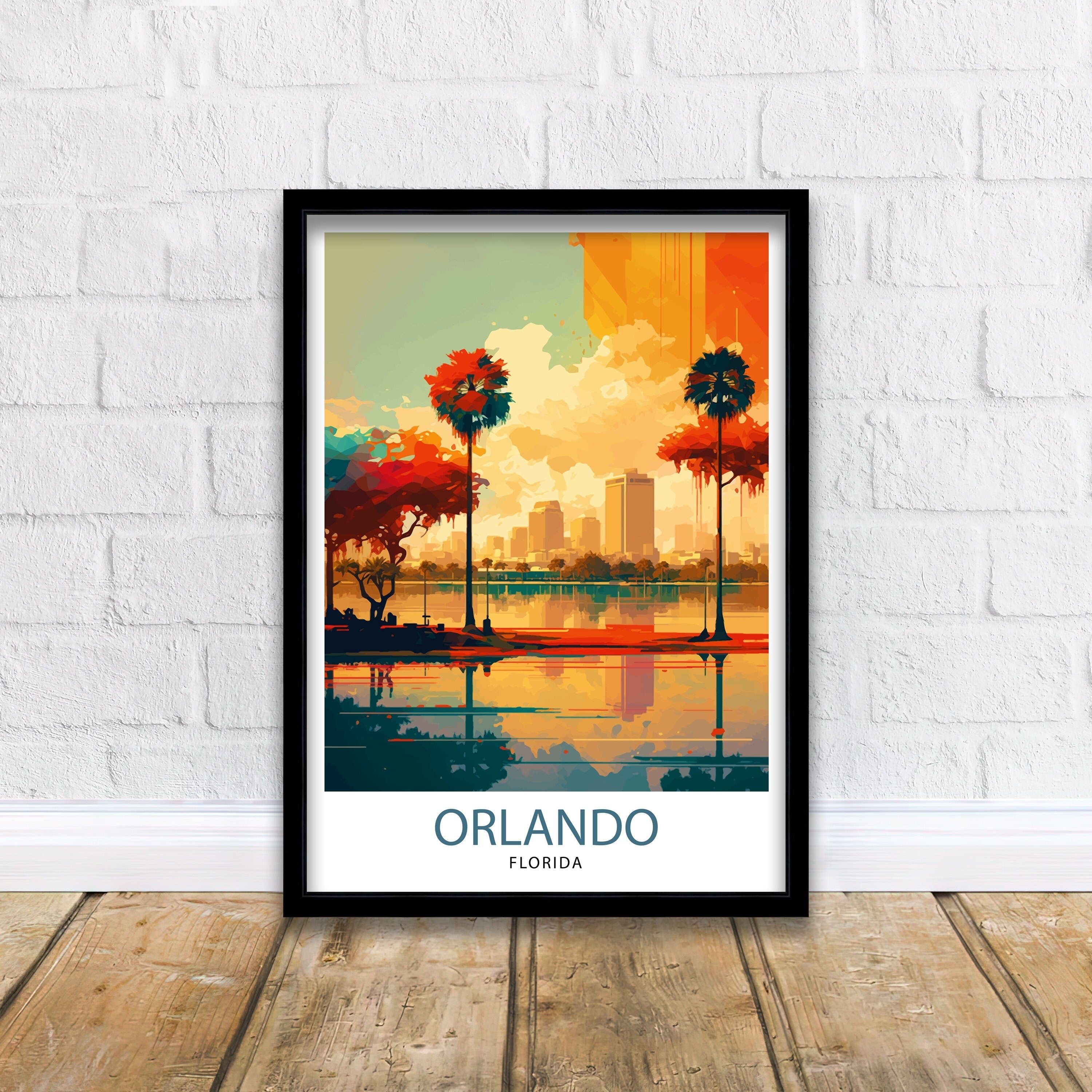 Orlando Travel Print| Orlando Wall Art Orlando Home Decor Orlando Illustration Orlando Florida Poster Orlando Gift