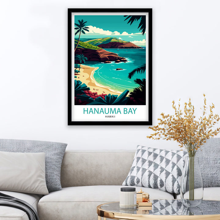 Hanauma Bay Travel Poster Hawaii