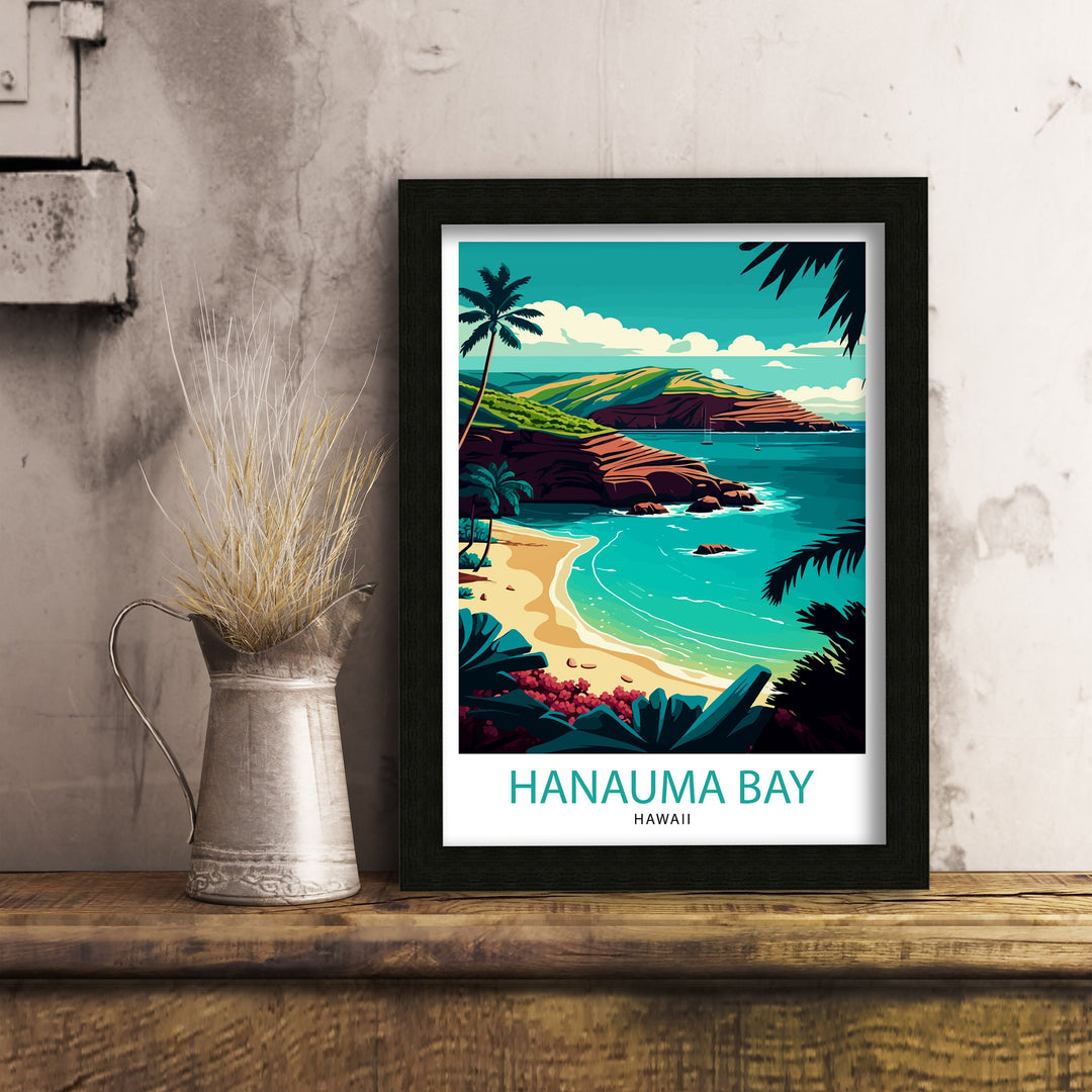 Hanauma Bay Travel Poster Hawaii