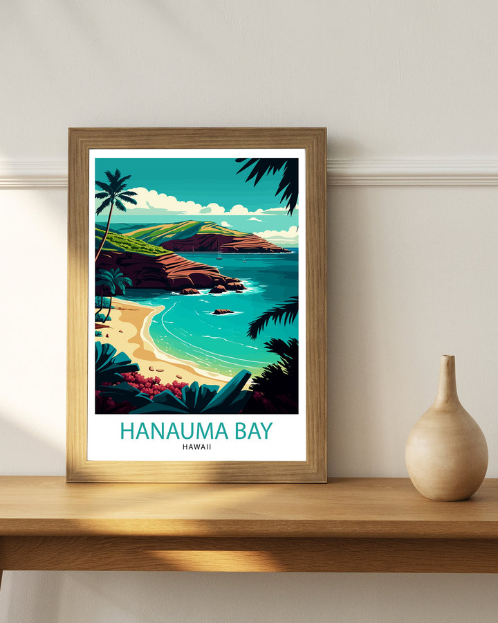 Hanauma Bay Travel Poster Hawaii