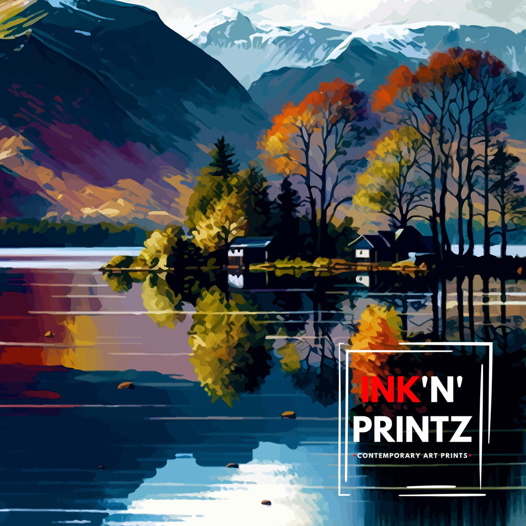 Derwentwater Cumbria Travel Poster