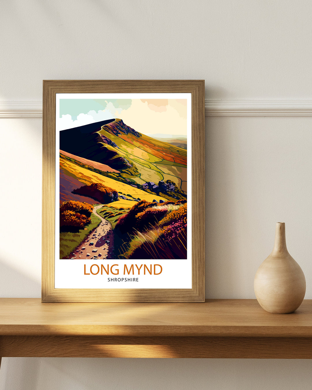 Long Mynd Travel Poster Long Mynd Wall Art Long Mynd Home Decor Long Mynd Illustration Long Mynd Poster Long Mynd Landscape