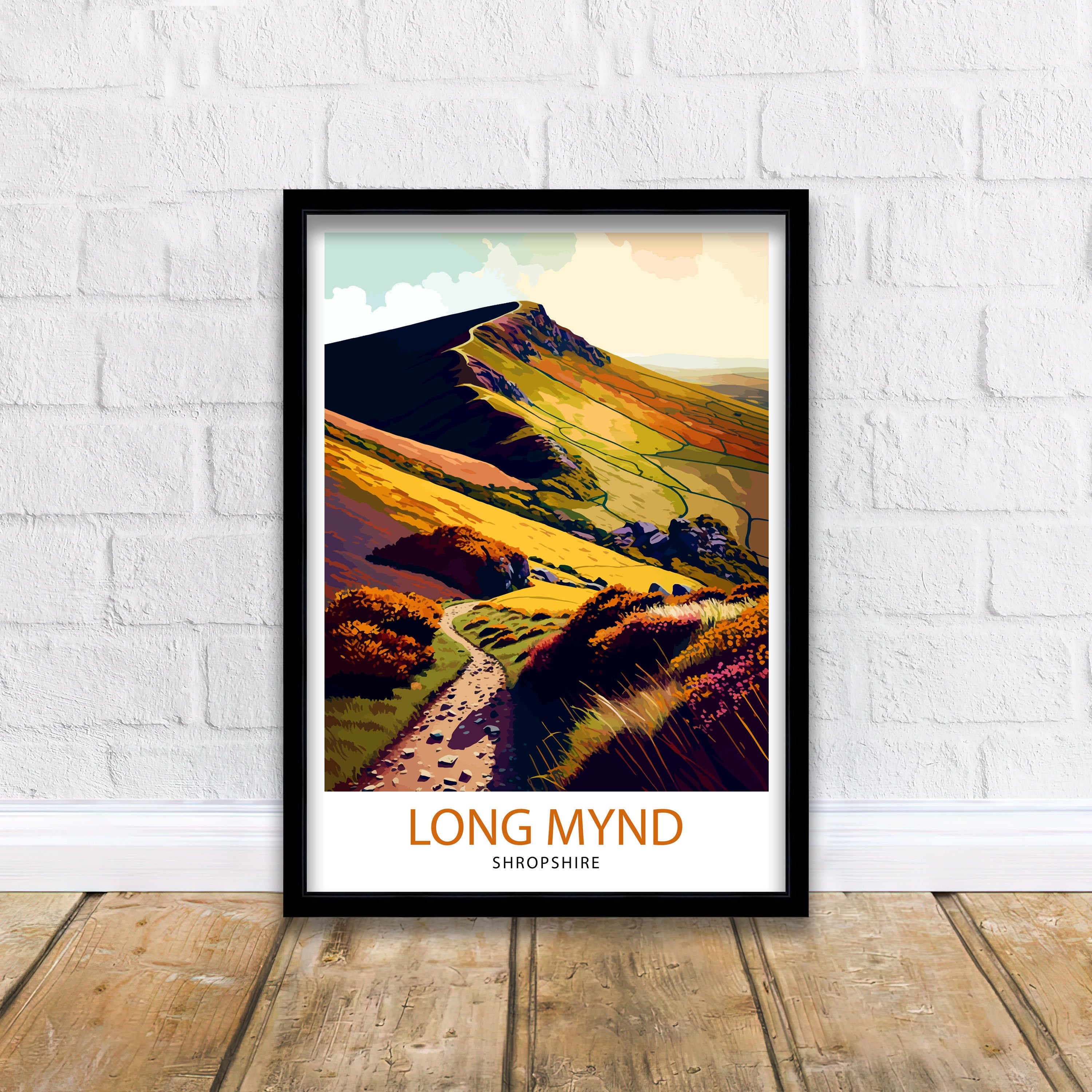 Long Mynd Travel Print Long Mynd Wall Art Long Mynd Home Decor Long Mynd Illustration Long Mynd Poster Long Mynd Landscape