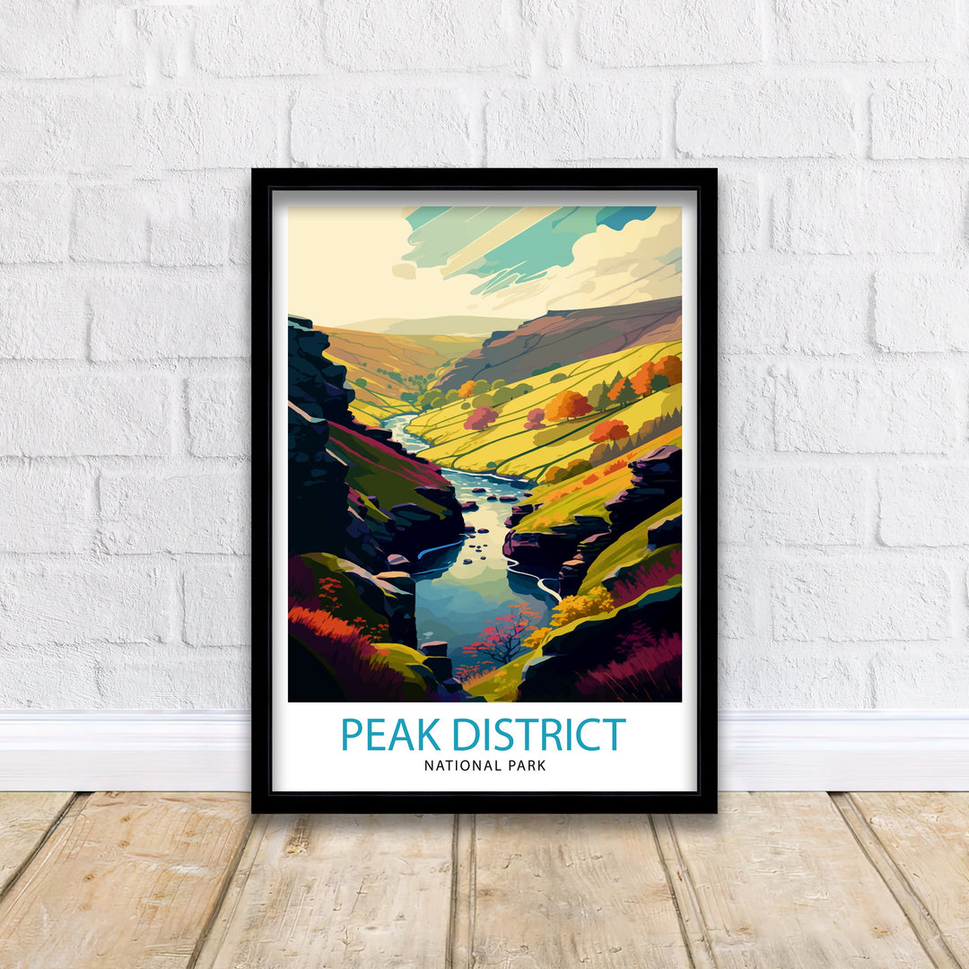 Peak District Travel Poster Peak District Wall Art Peak District Home Decor Peak District Illustration Peak District UK Travel Poster Gift