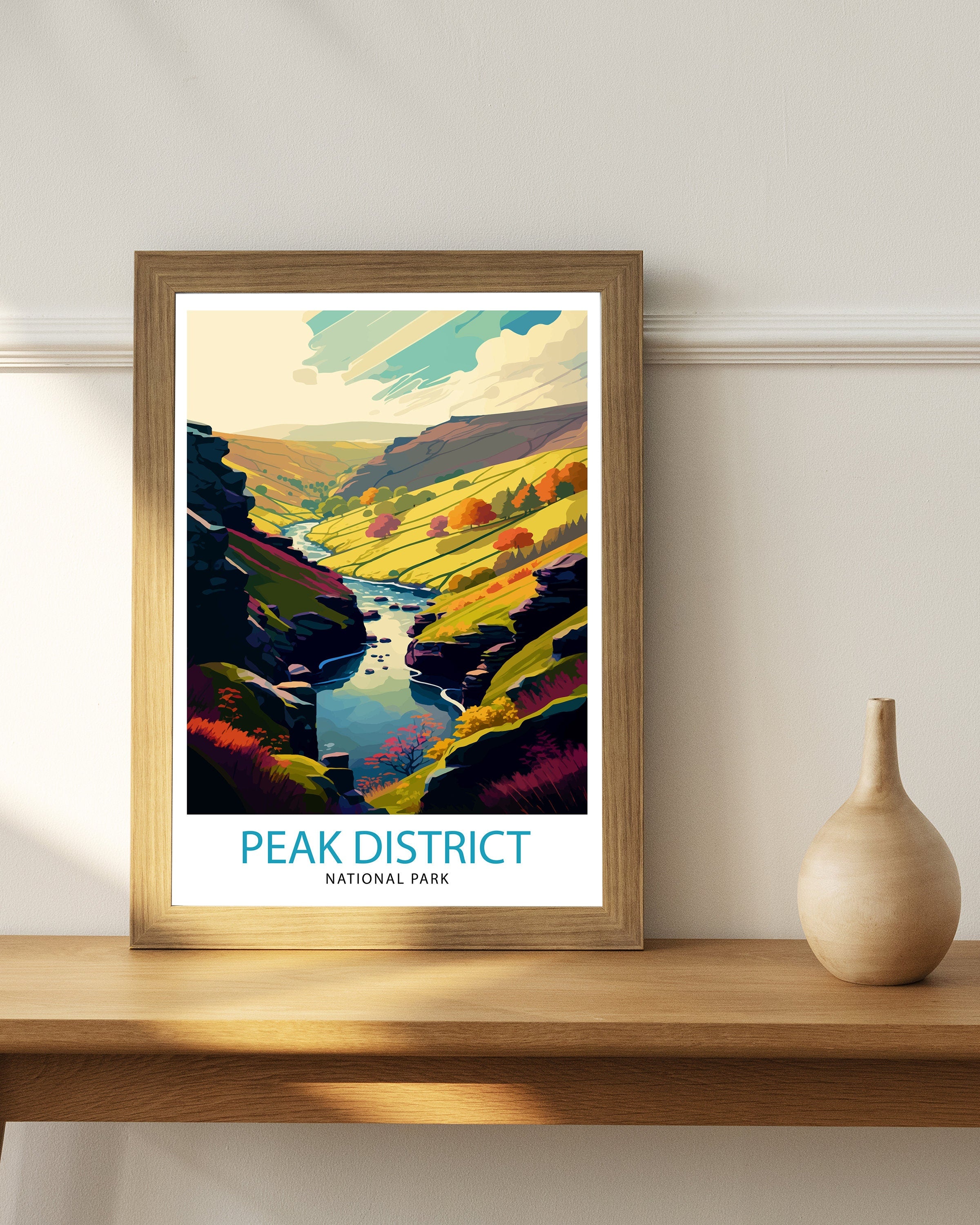 Peak District Travel Poster Peak District Wall Art Peak District Home Decor Peak District Illustration Peak District UK Travel Poster Gift