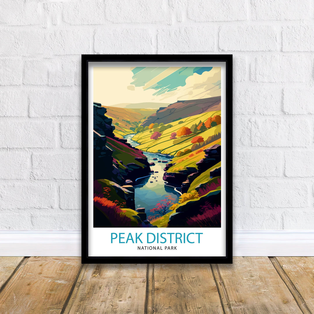 Peak District Travel Poster Peak District Wall Art Peak District Home Decor Peak District Illustration Peak District UK Travel Poster Gift