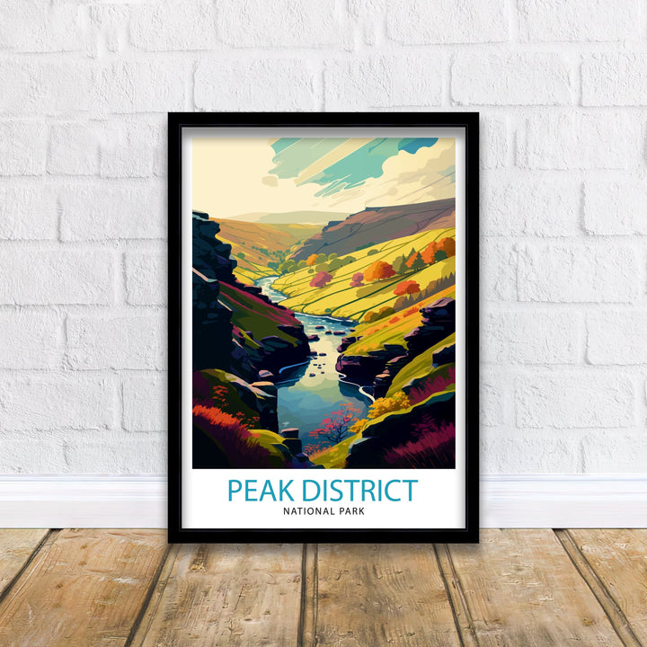 Peak District Travel Poster Peak District Wall Art Peak District Home Decor Peak District Illustration Peak District UK Travel Poster Gift