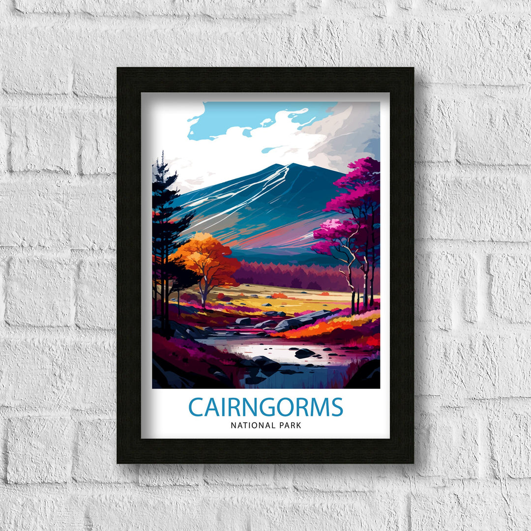 Cairngorms National Park Travel Poster Scotland Wall Art Cairngorms Illustration Travel Poster Gift Scotland Home Decor