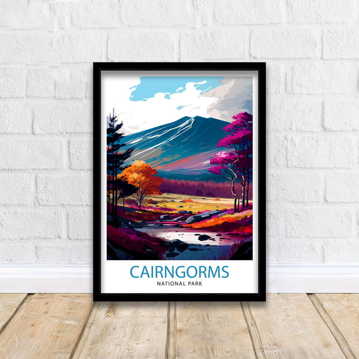 Cairngorms National Park Travel Poster Scotland Wall Art Cairngorms Illustration Travel Poster Gift Scotland Home Decor