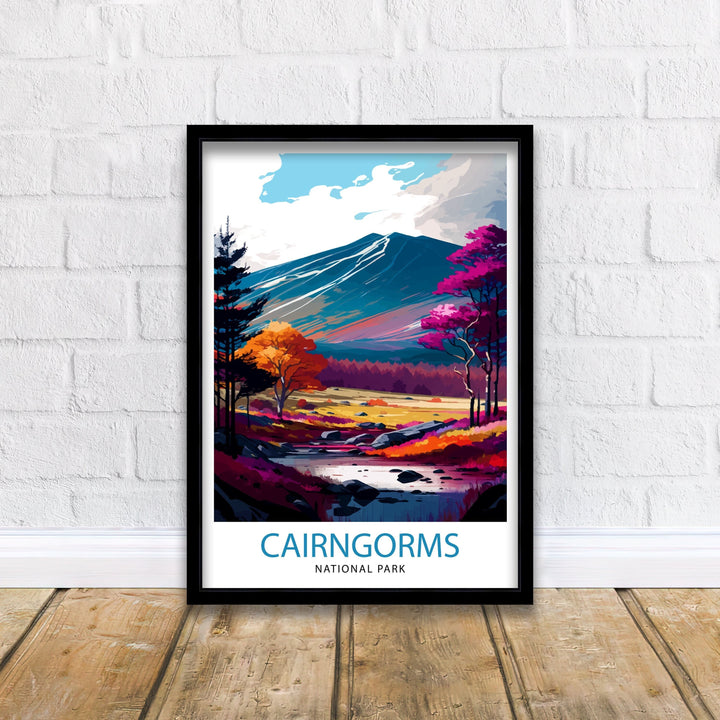 Cairngorms National Park Travel Poster Scotland Wall Art Cairngorms Illustration Travel Poster Gift Scotland Home Decor