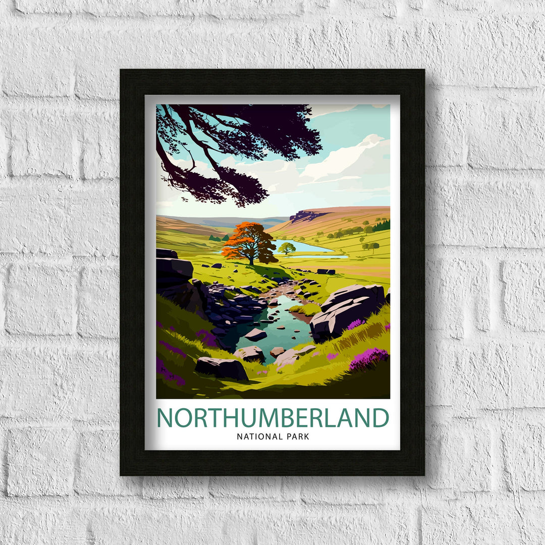 Northumberland National Park Travel Poster Northumberland