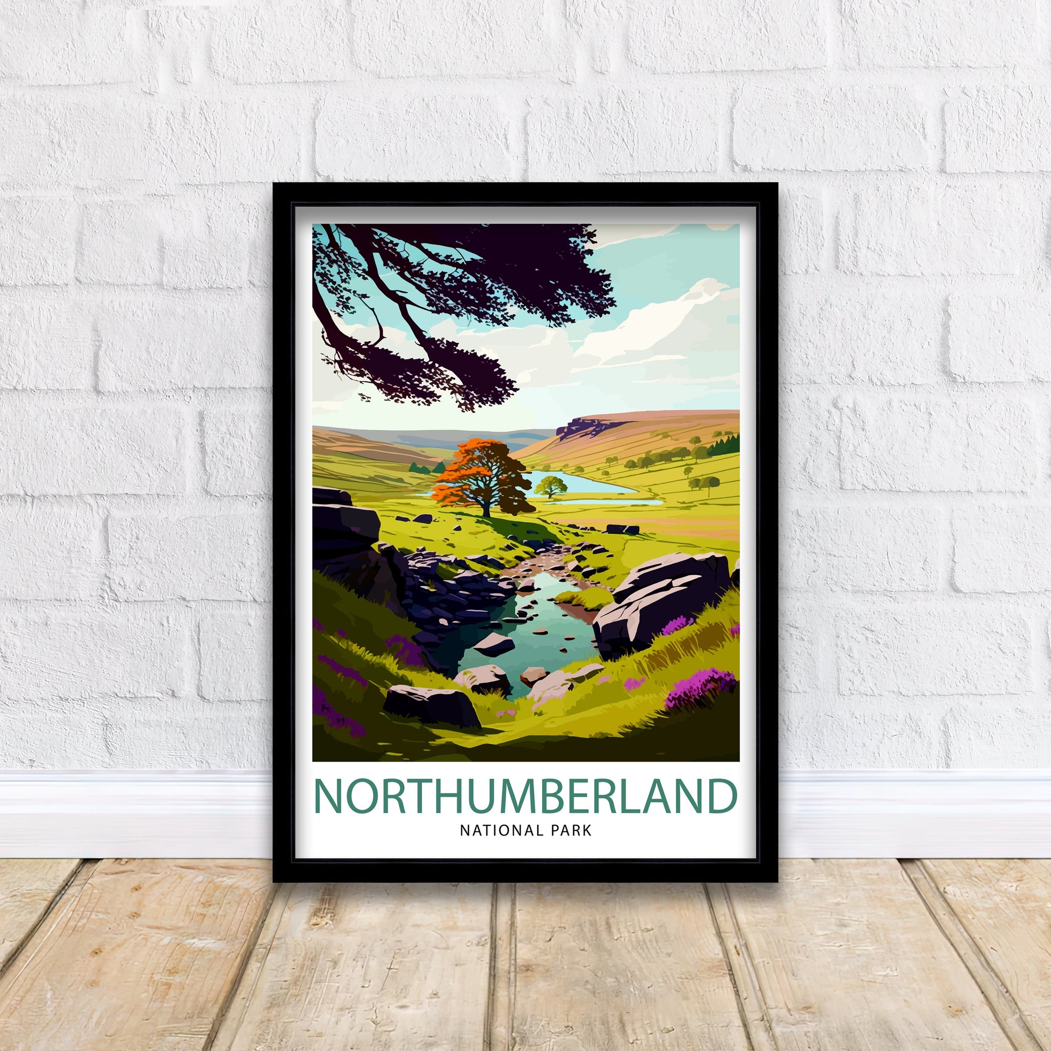 Northumberland National Park Travel Print Northumberland Wall Decor Northumberland Home Living Decor Northumberland Illustration Travel