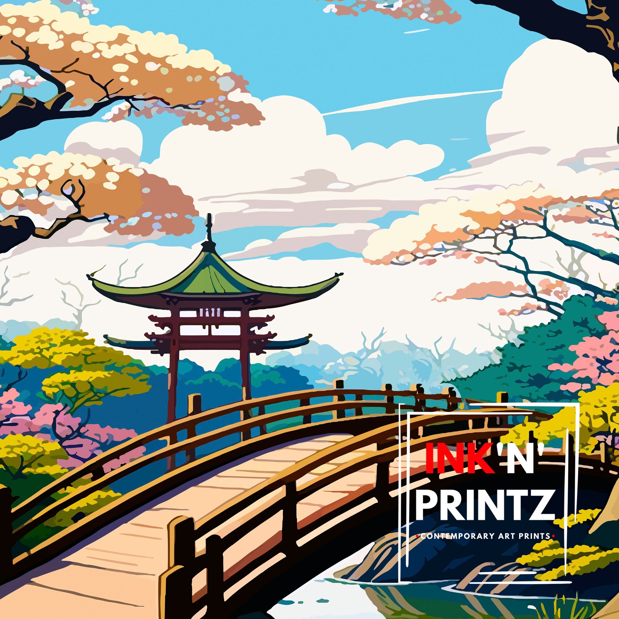 Maruyama Park Kyoto Art Print, Japan Travel Poster