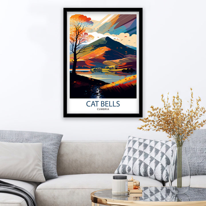 Cat Bells Cumbria Travel Poster