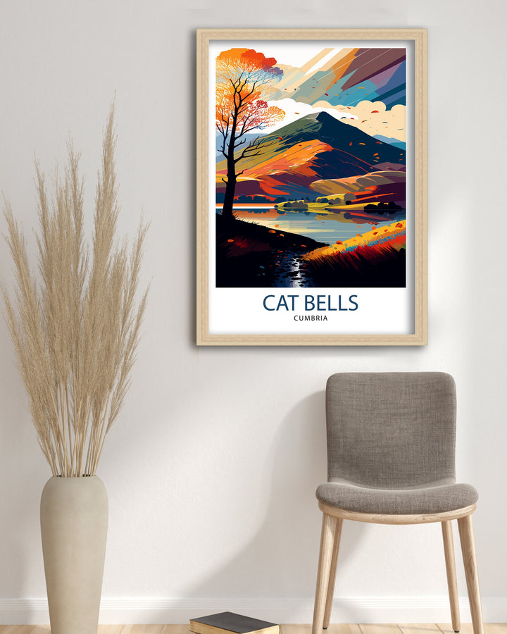 Cat Bells Cumbria Travel Poster