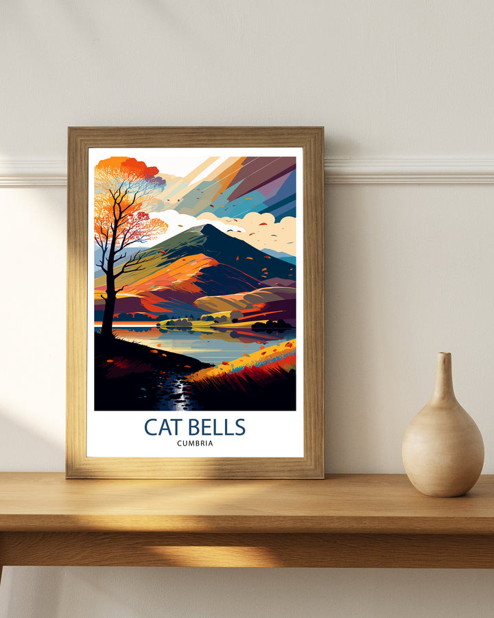 Cat Bells Cumbria Travel Poster