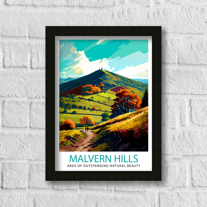 Malvern Hills Travel Print Malvern Hills Wall Art Malvern Hills Home Decor Malvern Hills Illustration Travel Poster Gift for Malvern Hills
