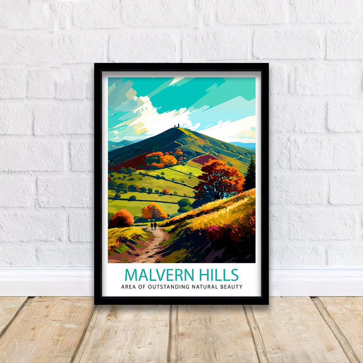 Malvern Hills Travel Print Malvern Hills Wall Art Malvern Hills Home Decor Malvern Hills Illustration Travel Poster Gift for Malvern Hills