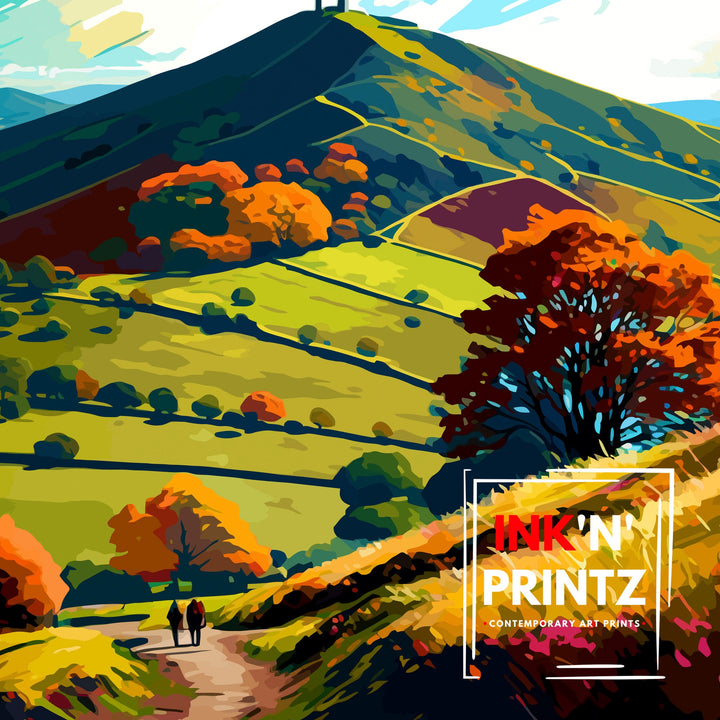 Malvern Hills Travel Print Malvern Hills Wall Art Malvern Hills Home Decor Malvern Hills Illustration Travel Poster Gift for Malvern Hills