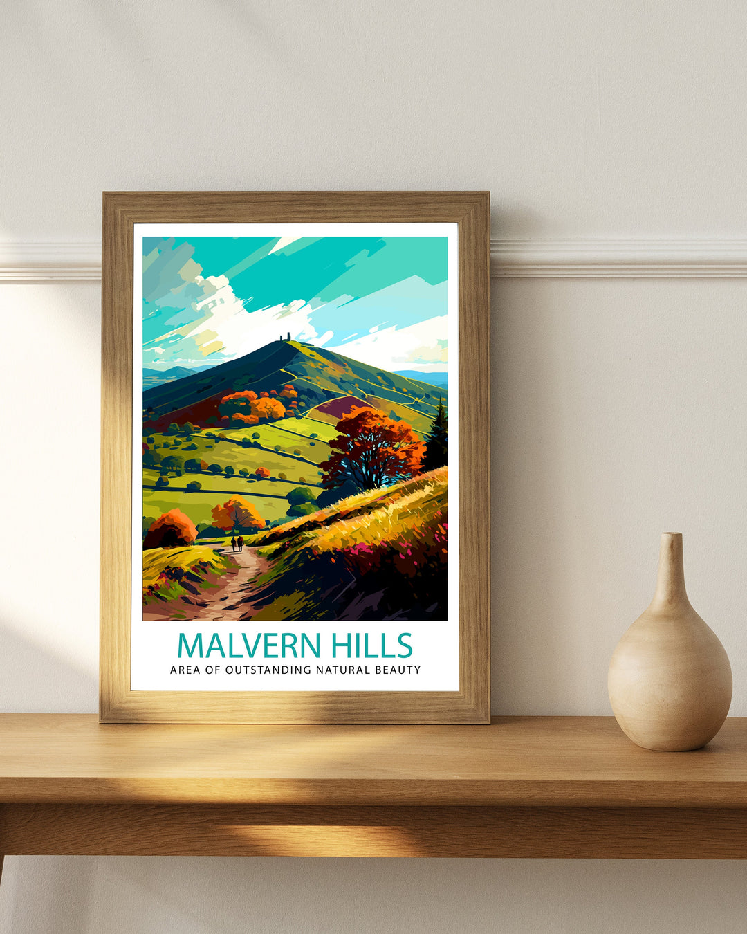 Malvern Hills Travel Print Malvern Hills Wall Art Malvern Hills Home Decor Malvern Hills Illustration Travel Poster Gift for Malvern Hills