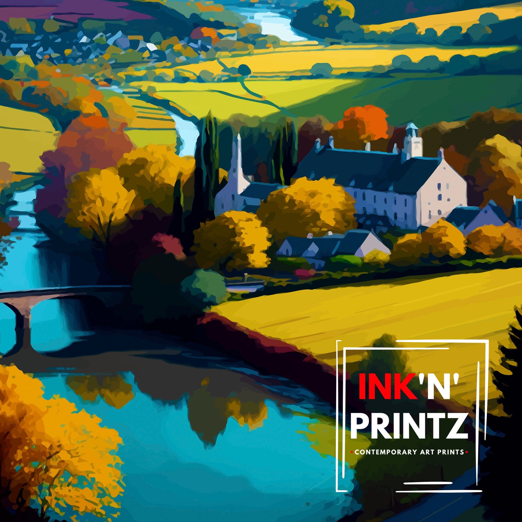Wye Valley Travel Print Wye Valley Wall Art Wye Valley Home Decor Wye Valley Illustration Travel Poster, Gift For Traveler Wye Valley
