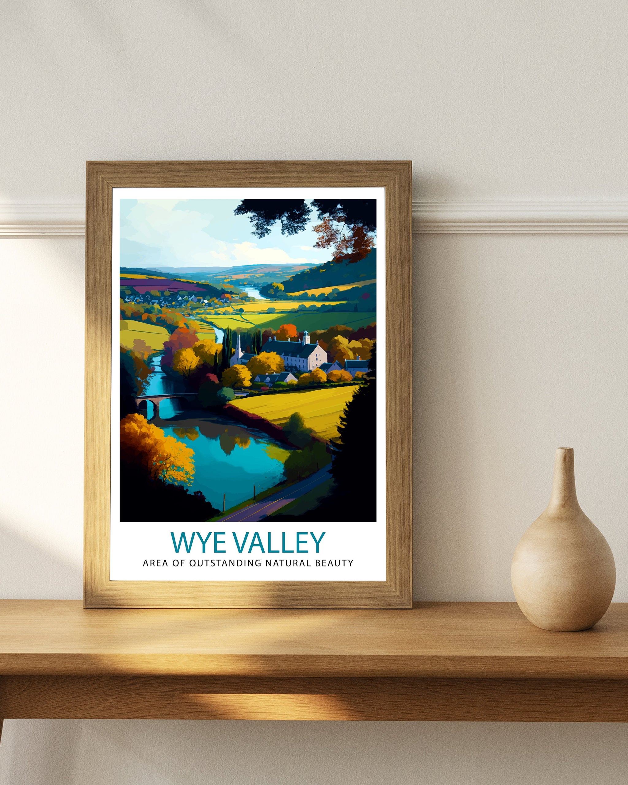 Wye Valley Travel Print Wye Valley Wall Art Wye Valley Home Decor Wye Valley Illustration Travel Poster, Gift For Traveler Wye Valley