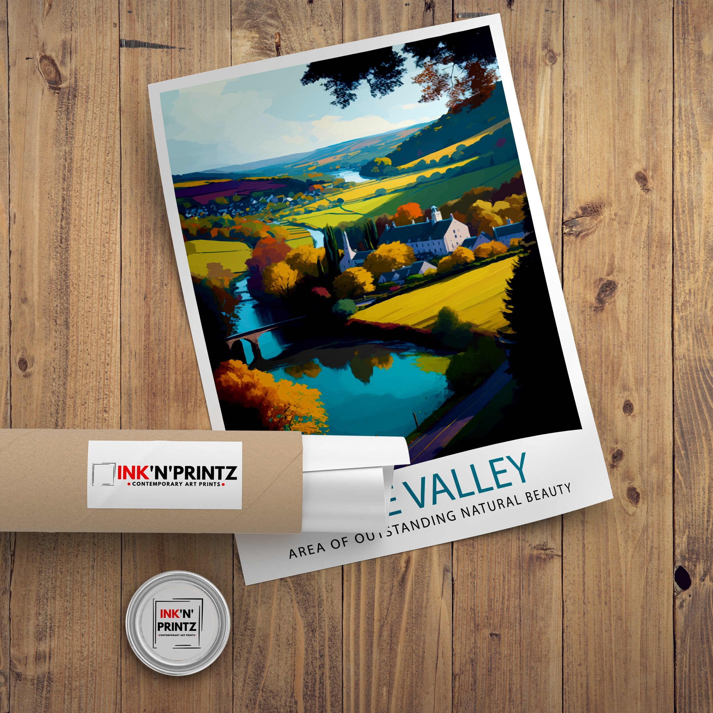 Wye Valley Travel Print Wye Valley Wall Art Wye Valley Home Decor Wye Valley Illustration Travel Poster, Gift For Traveler Wye Valley