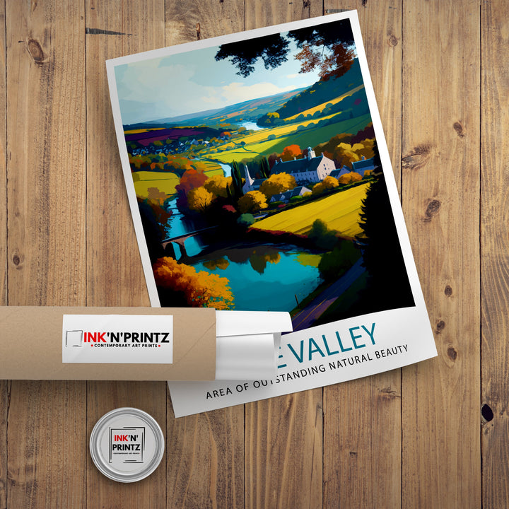 Wye Valley Travel Poster Wye Valley Wall Art Wye Valley Home Decor Wye Valley Illustration Travel Poster, Gift For Traveler Wye Valley