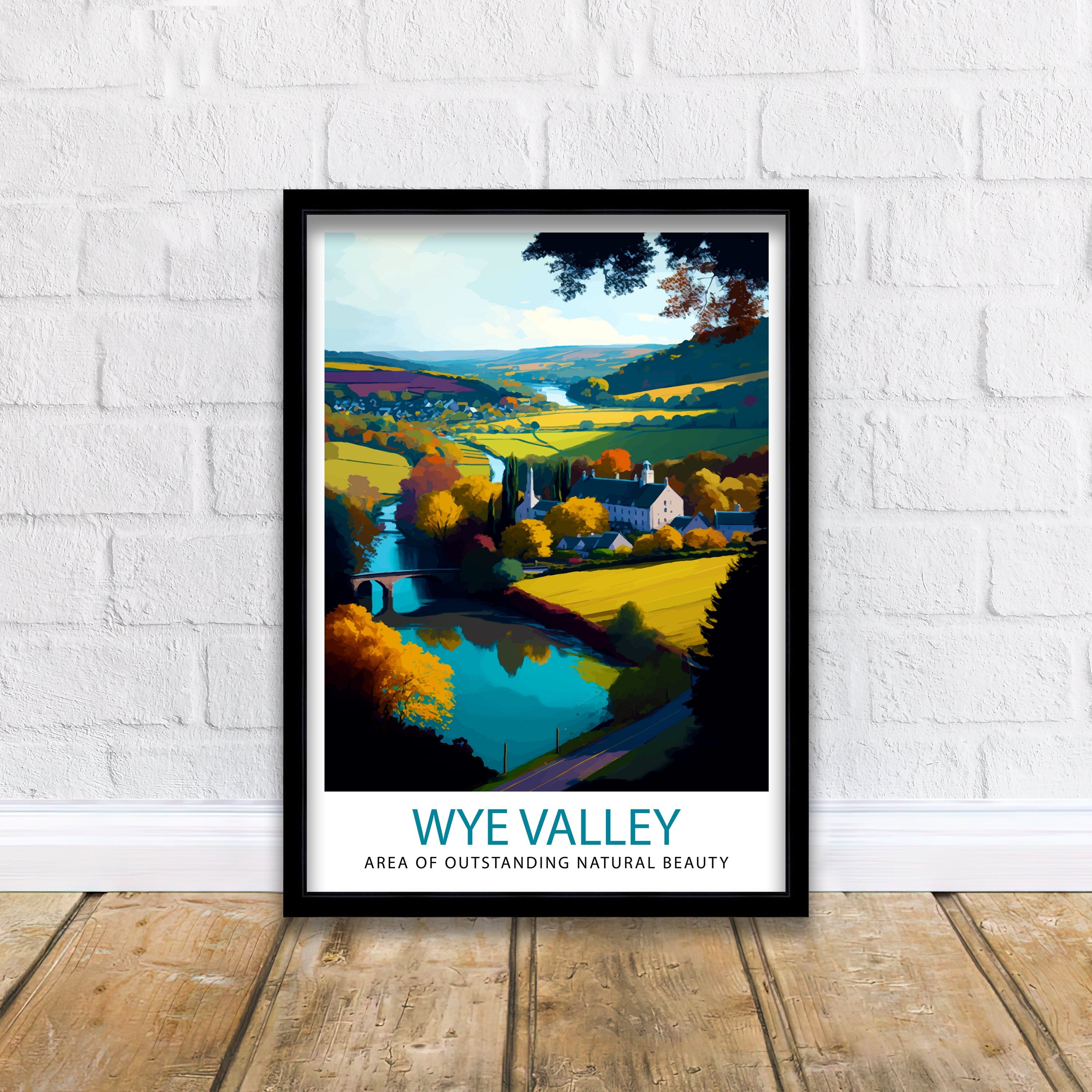 Wye Valley Travel Print Wye Valley Wall Art Wye Valley Home Decor Wye Valley Illustration Travel Poster, Gift For Traveler Wye Valley