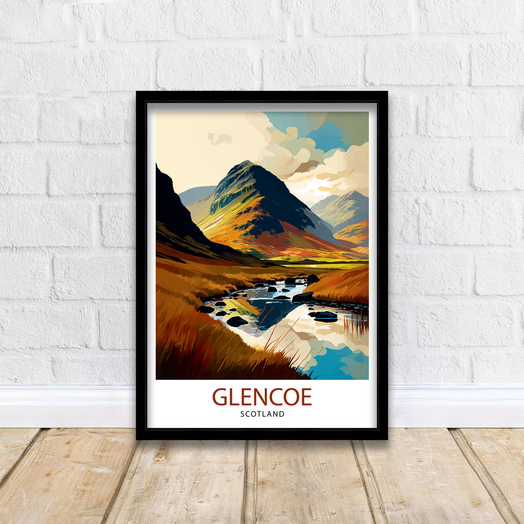 Glencoe Scotland Travel Poster