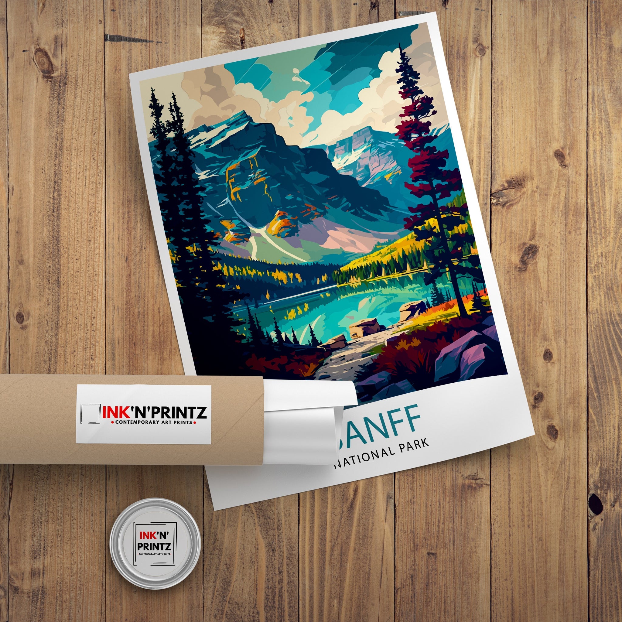 Banff National Park Travel Print Banff Wall Decor Banff Home Decor Banff Canada Illustration Travel Poster Gift For Banff Canada Home Decor