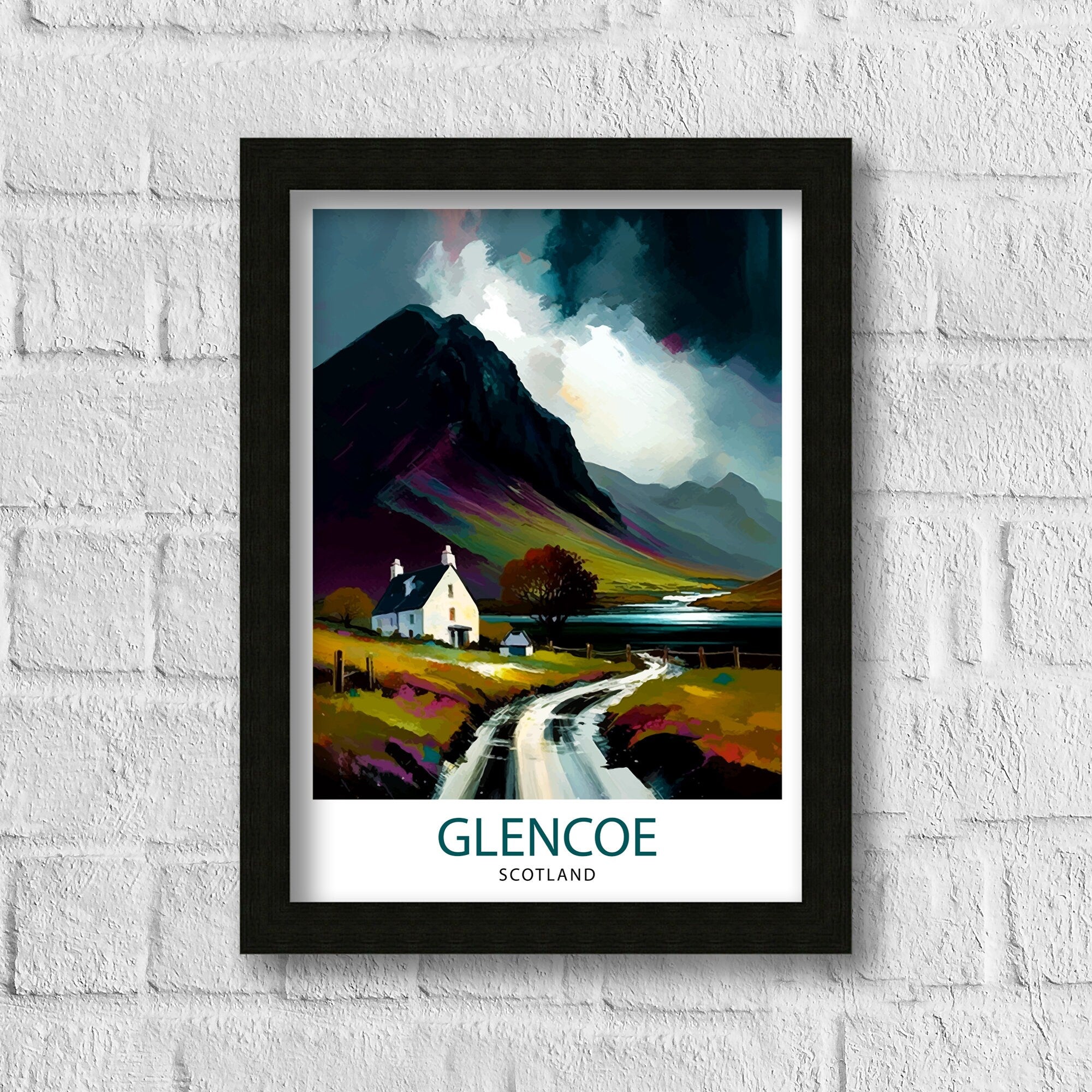 Glencoe Scotland Travel Print Wall Decor Scotland Highlands Glencoe Valley Scottish Landscape Travel Poster Scotland Home Decor