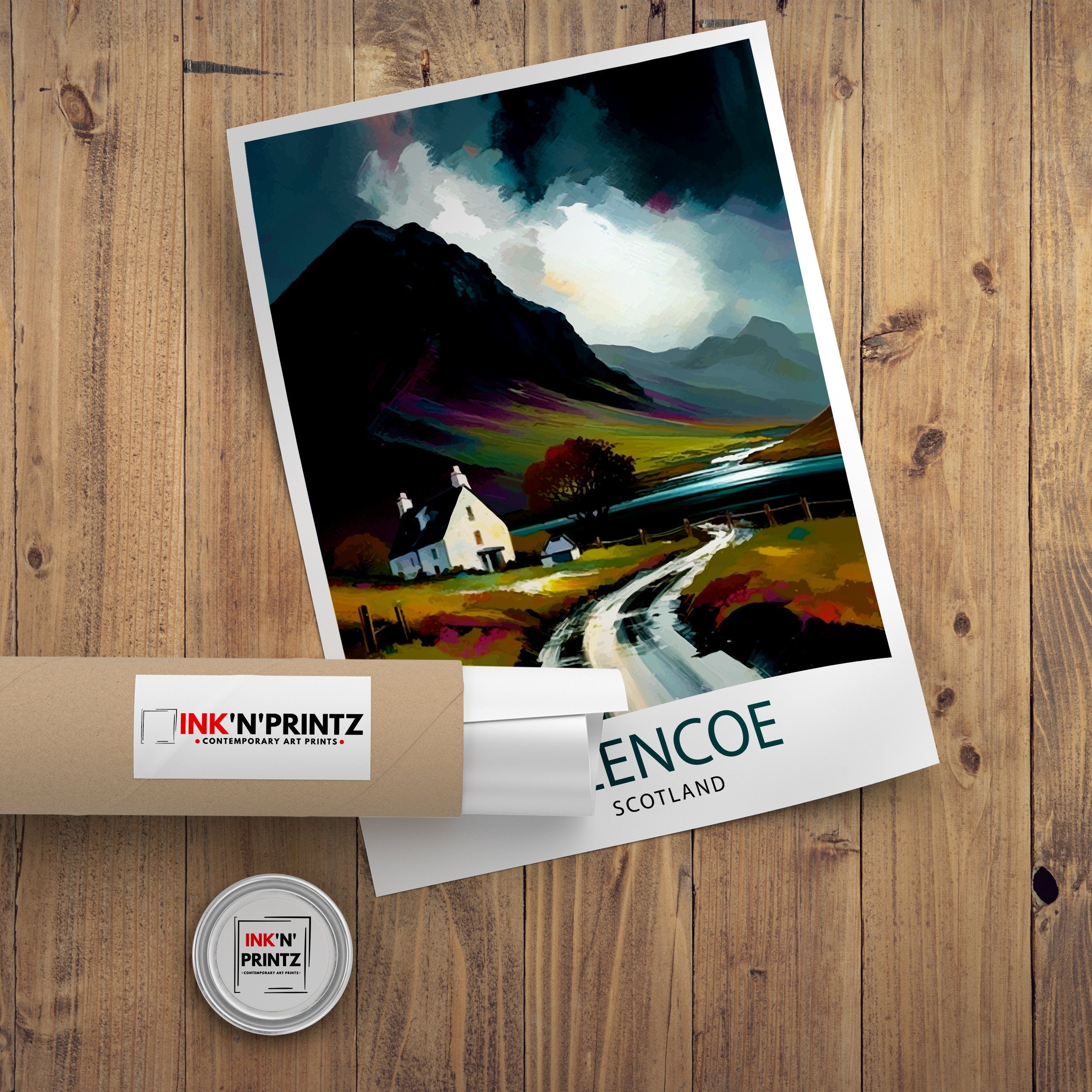 Glencoe Scotland Travel Print Wall Decor Scotland Highlands Glencoe Valley Scottish Landscape Travel Poster Scotland Home Decor