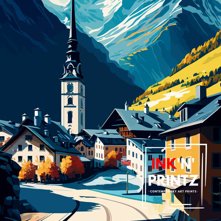 Kaprun Austria Travel Poster Kaprun Wall Art Kaprun Home Decor Austria Travel Poster Kaprun Illustration Gift for Kaprun Traveler