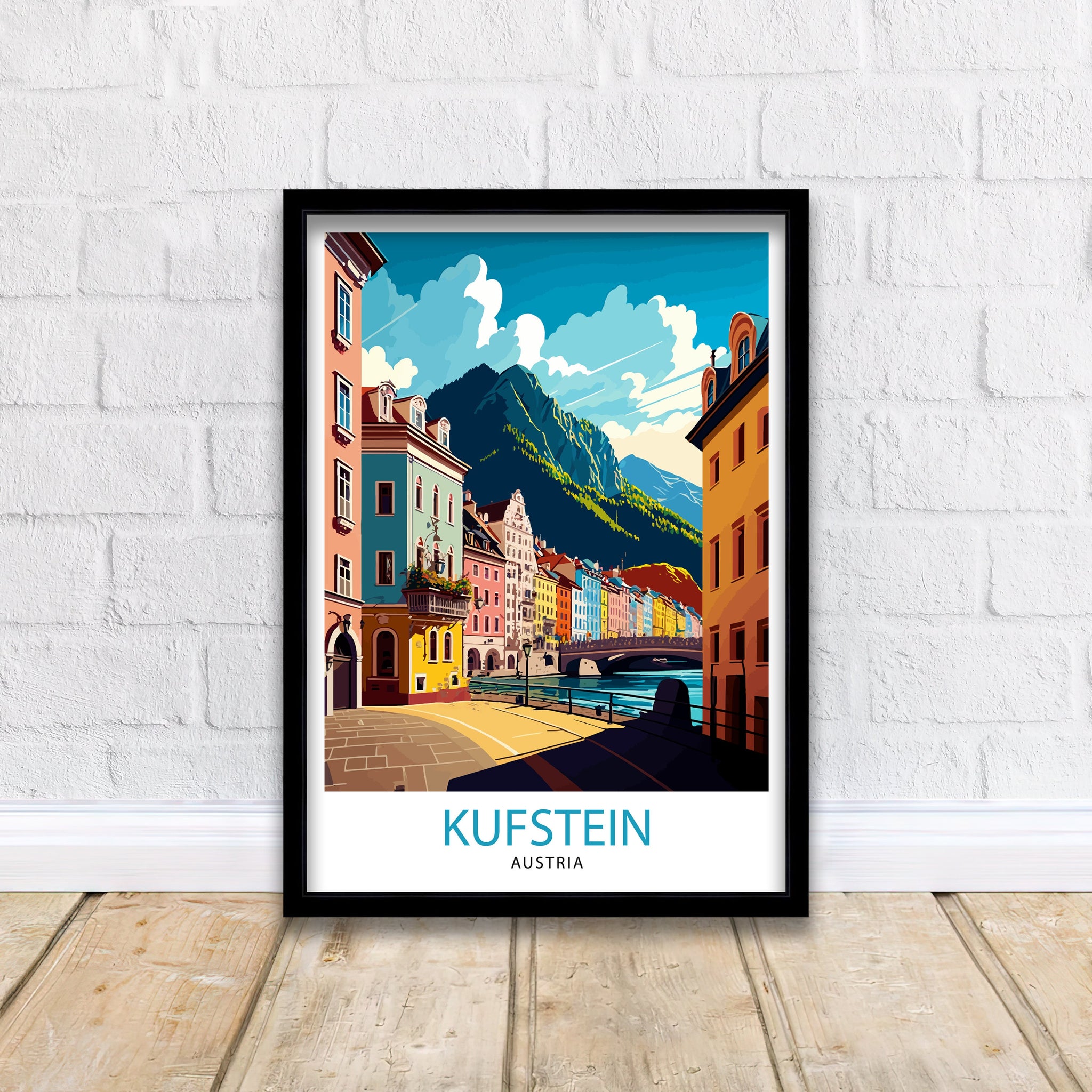 Kufstein Austria Travel Print Kufstein Wall Decor Kufstein Home Living Decor Kufstein Illustration Travel Poster Gift for Kufstein Austria