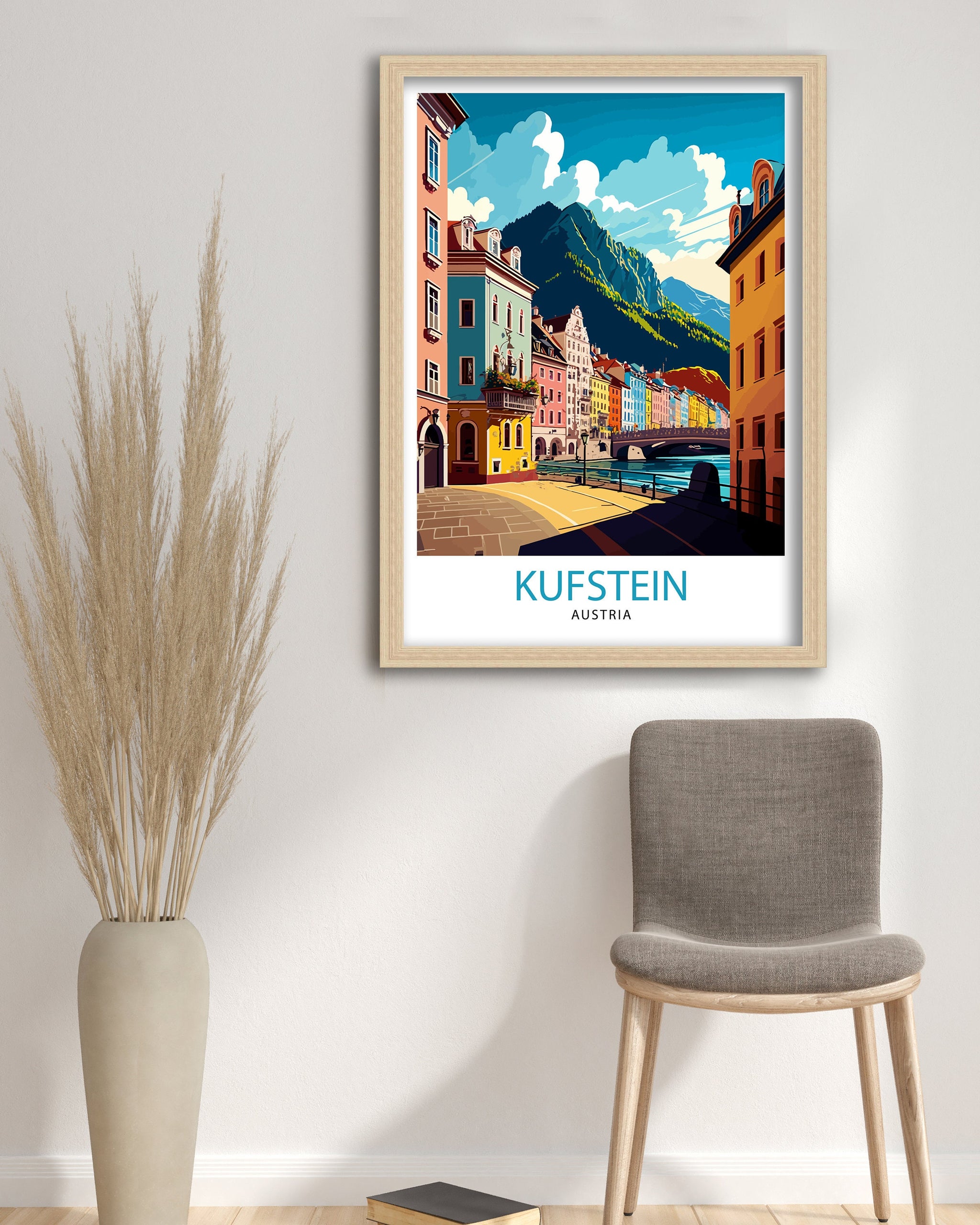Kufstein Austria Travel Print Kufstein Wall Decor Kufstein Home Living Decor Kufstein Illustration Travel Poster Gift for Kufstein Austria