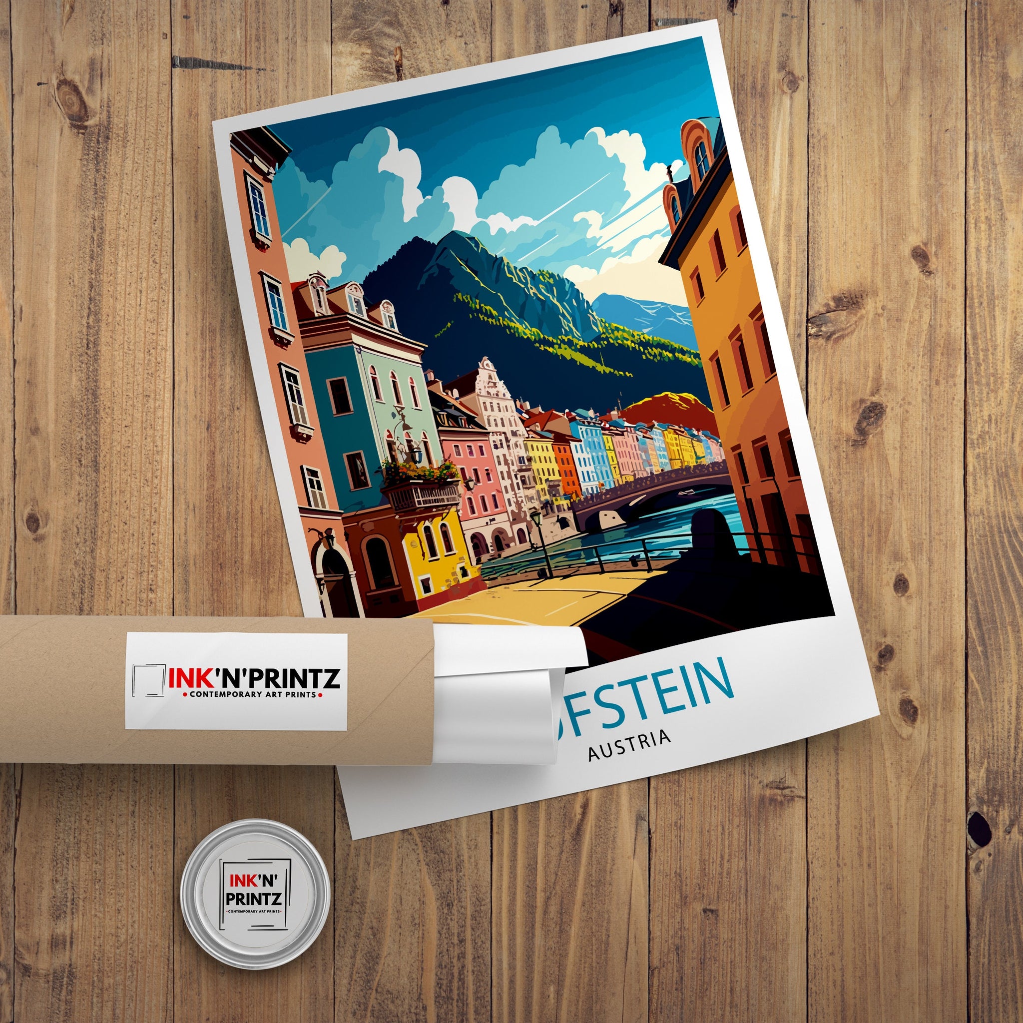 Kufstein Austria Travel Print Kufstein Wall Decor Kufstein Home Living Decor Kufstein Illustration Travel Poster Gift for Kufstein Austria
