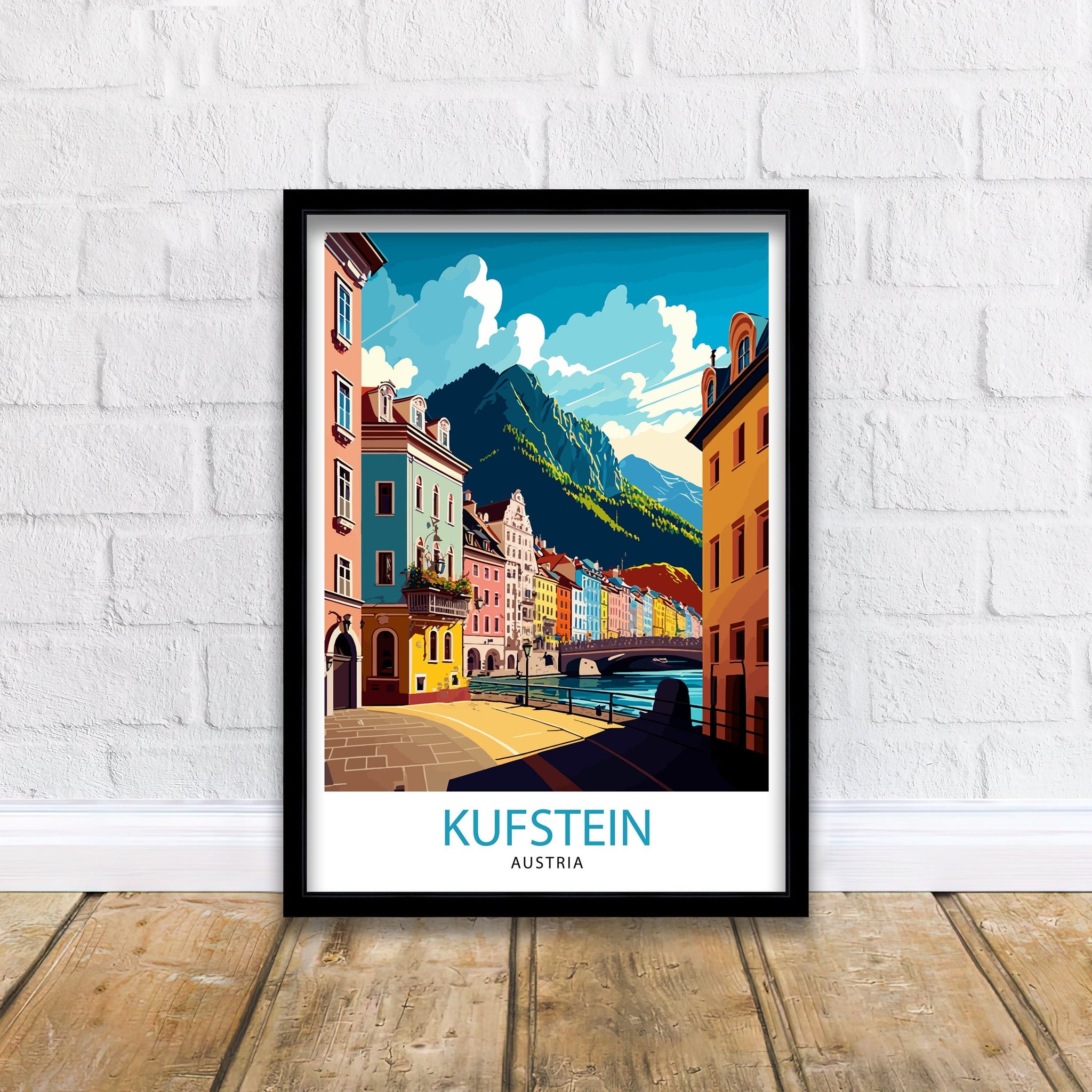 Kufstein Austria Travel Print Kufstein Wall Decor Kufstein Home Living Decor Kufstein Illustration Travel Poster Gift for Kufstein Austria