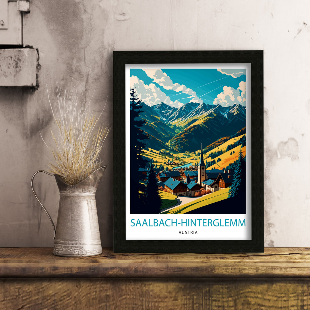 Saalbach Hinterglemm Austria Travel Poster Austria