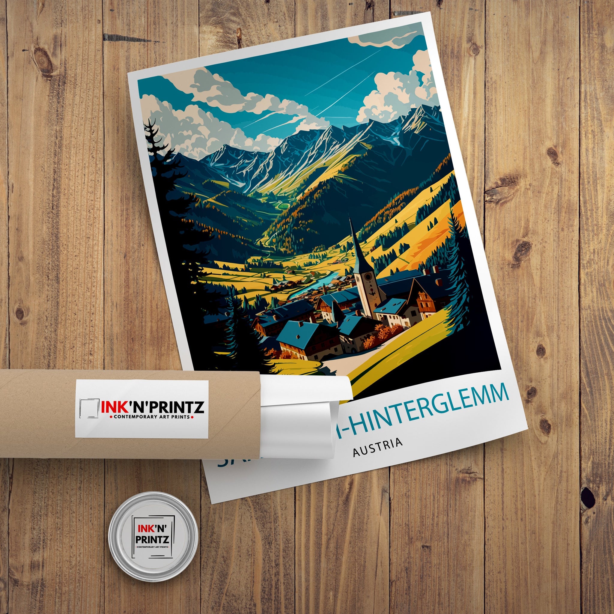 Saalbach Hinterglemm Austria Travel Print Austria Wall Decor Austria Home Living Decor Austria Illustration Travel Poster Gift For Austria