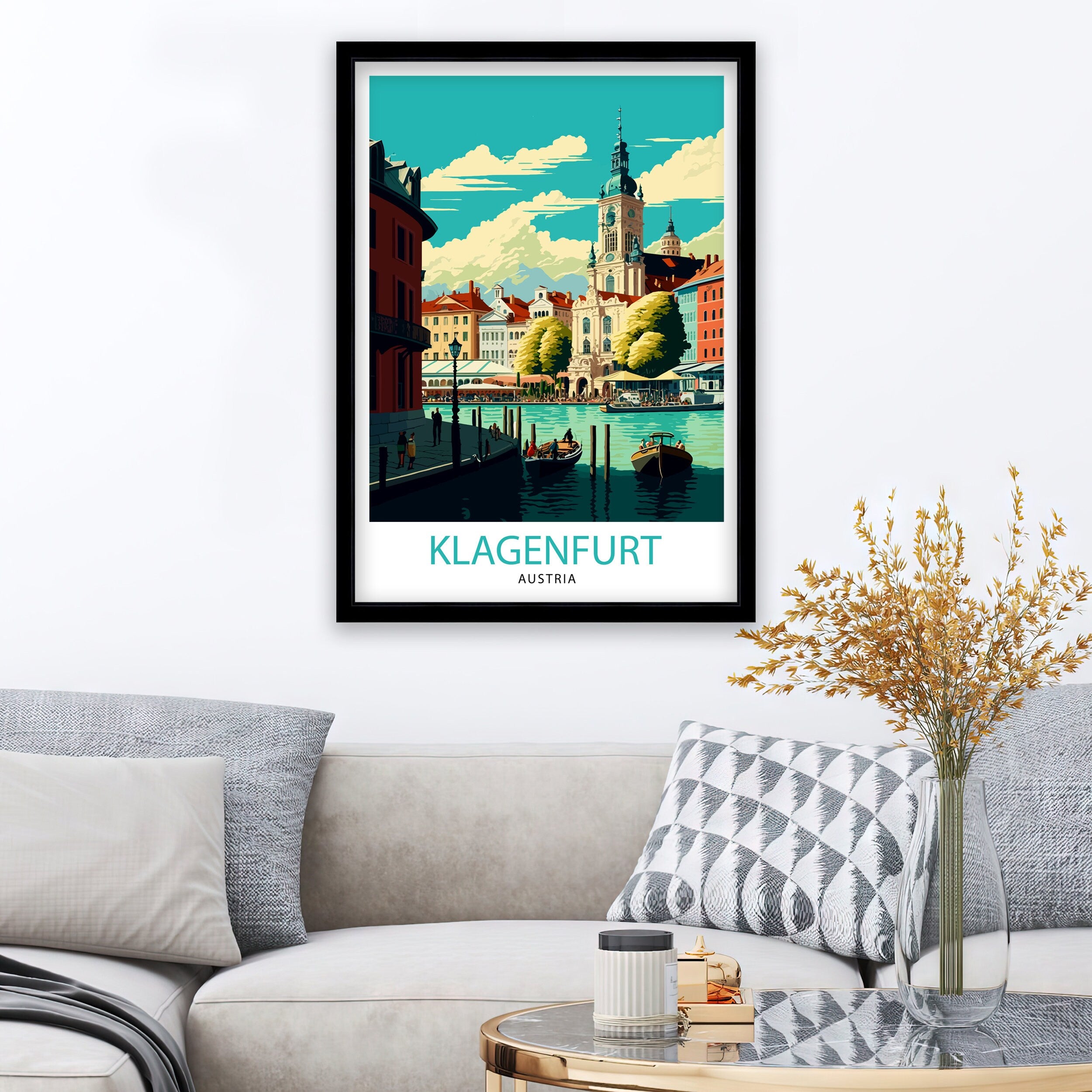 Klagenfurt Austria Travel Print Klagenfurt Wall Art Klagenfurt Home Decor Austria Travel Poster Klagenfurt Illustration Gift for Travelers