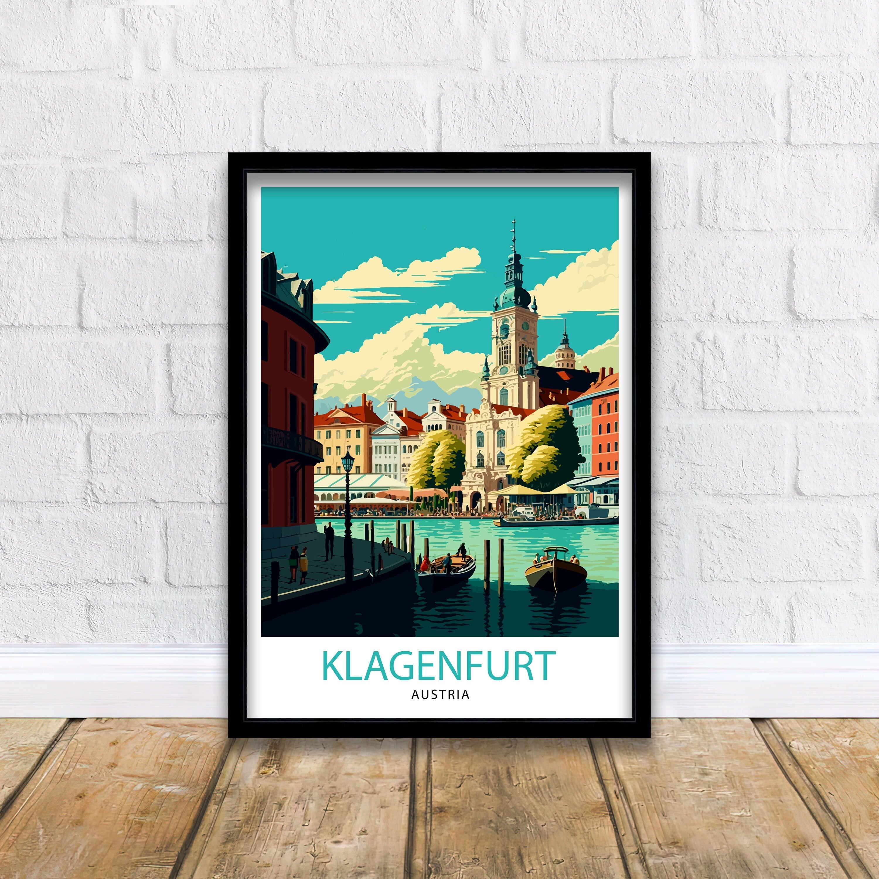 Klagenfurt Austria Travel Print Klagenfurt Wall Art Klagenfurt Home Decor Austria Travel Poster Klagenfurt Illustration Gift for Travelers