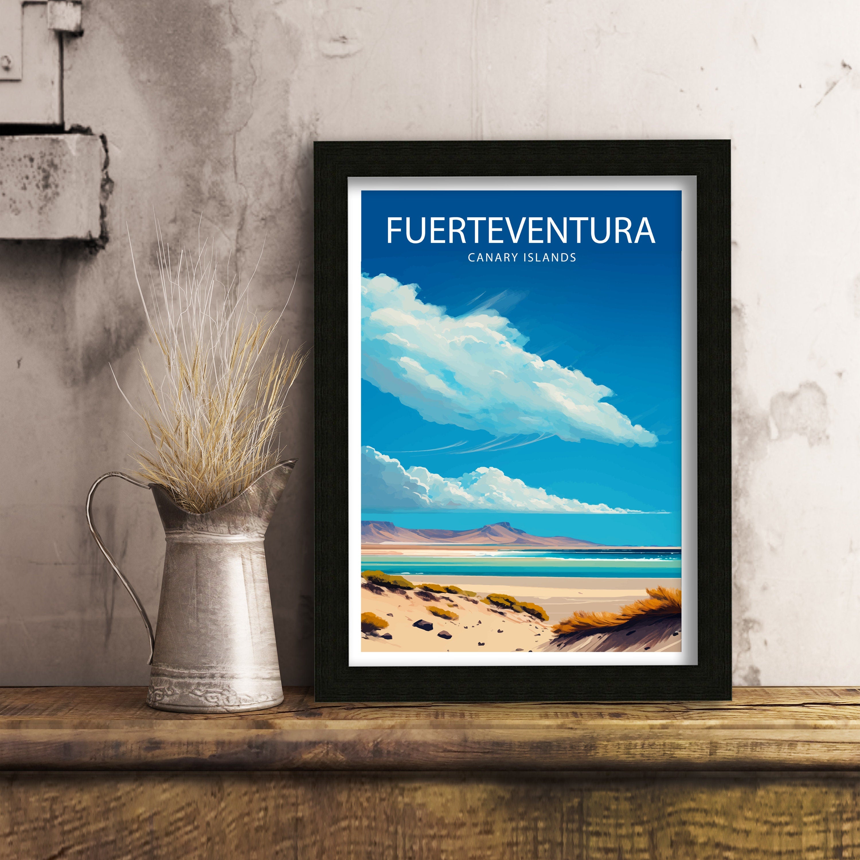 Fuerteventura Canary Islands Travel Print Fuerteventura Wall Decor Fuerteventura Poster Spain Travel Prints Fuerteventura Art Print