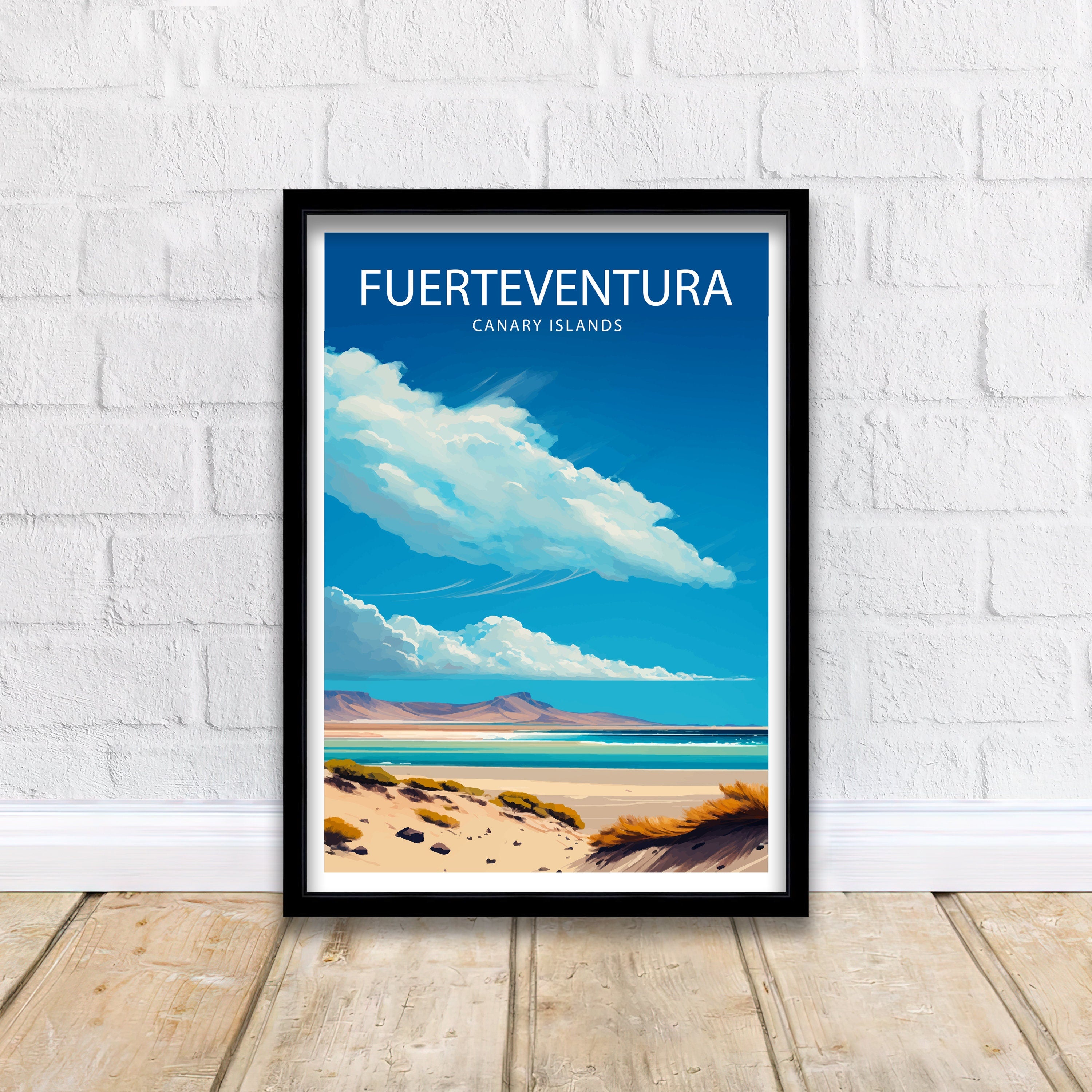 Fuerteventura Canary Islands Travel Print Fuerteventura Wall Decor Fuerteventura Poster Spain Travel Prints Fuerteventura Art Print