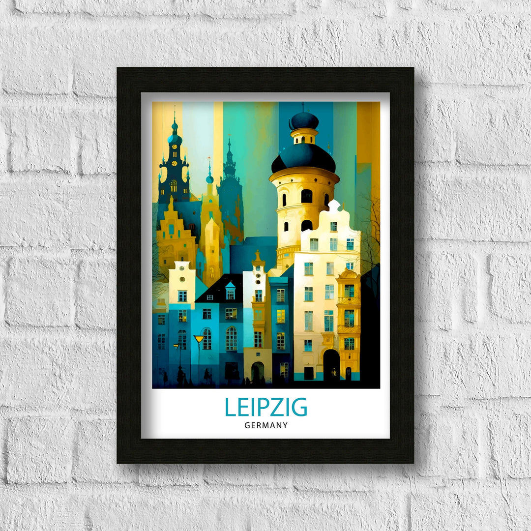 Leipzig Germany Travel Print Leipzig Wall Art Leipzig Illustration Germany Travel Poster Leipzig Cityscape Leipzig Souvenir